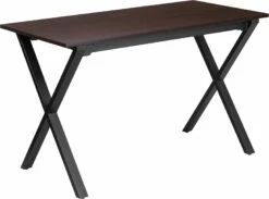 47.5''W X 23.75''D Walnut Computer Desk With Black Frame - By Flash Furniture - Madison Seating