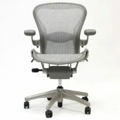 Aeron Fully Loaded Adjustable Lumbar - Titanium - By Herman Miller - Madison Seating