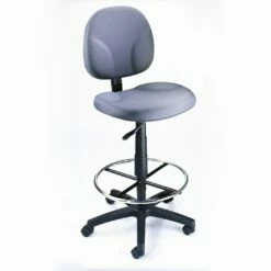 Armless Drafting Stool With Gray Crepe Fabric Upholstery By Boss Office Products - Madison Seating
