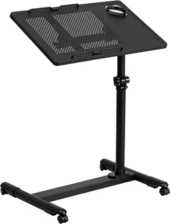 Black Adjustable Height Steel Mobile Computer Desk - By Flash Furniture - Madison Seating