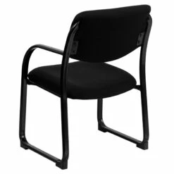 Black Fabric Executive Side Reception Chair With Sled Base - By Flash Furniture - Madison Seating -furniture Shop Black Fabric Executive Side Reception Chair with Sled Base by Flash Furniture 2