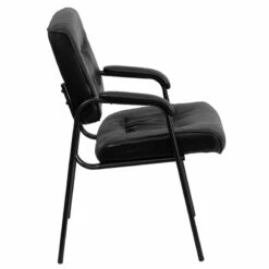 Black Leather Executive Side Reception Chair With Black Frame Finish - By Flash Furniture - Madison Seating -furniture Shop Black Leather Executive Side Reception Chair with Black Frame Finish by Flash Furniture 2