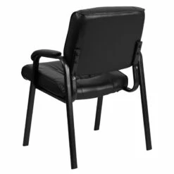 Black Leather Executive Side Reception Chair With Black Frame Finish - By Flash Furniture - Madison Seating -furniture Shop Black Leather Executive Side Reception Chair with Black Frame Finish by Flash Furniture 4
