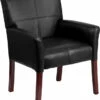Black Leather Executive Side Reception Chair With Mahogany Legs - By Flash Furniture - Madison Seating -furniture Shop Black Leather Executive Side Reception Chair with Mahogany Legs by Flash Furniture