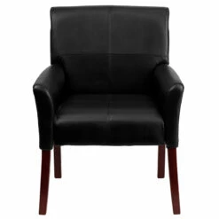 Black Leather Executive Side Reception Chair With Mahogany Legs - By Flash Furniture - Madison Seating -furniture Shop Black Leather Executive Side Reception Chair with Mahogany Legs by Flash Furniture 3