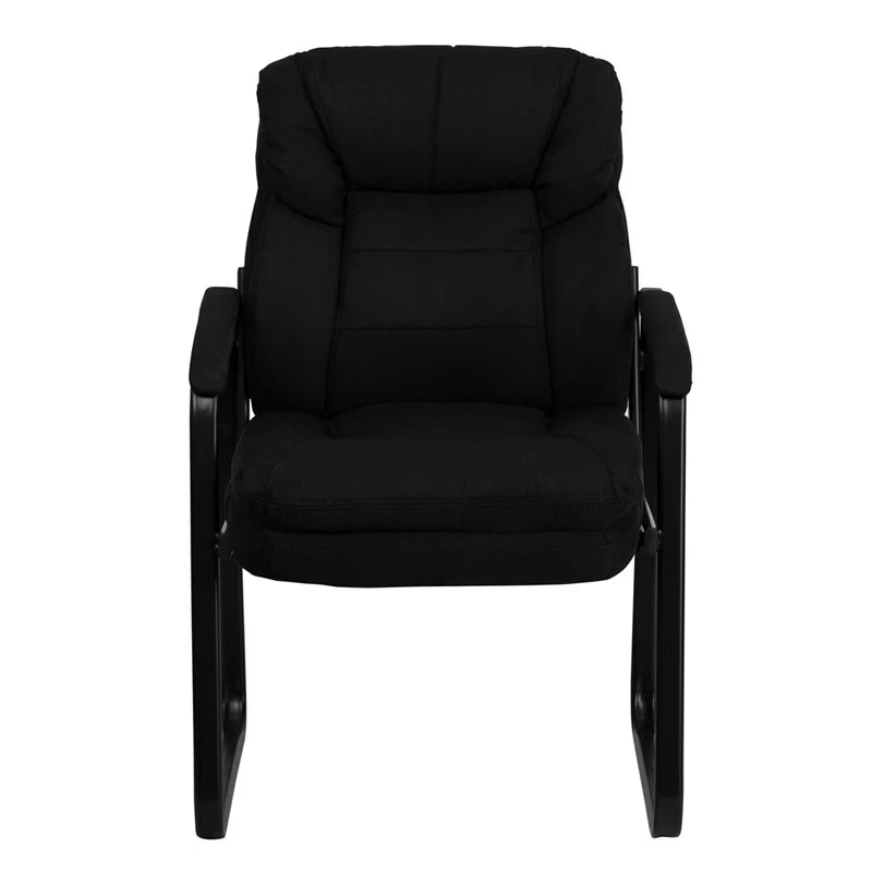 Black Microfiber Executive Side Reception Chair With Sled Base - By Flash Furniture - Madison Seating 9 Black Microfiber Executive Side Reception Chair With Sled Base - By Flash Furniture - Madison Seating - Image 7