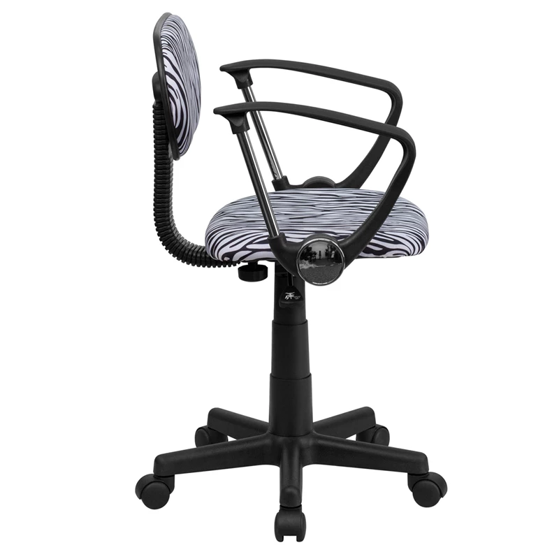 Black And White Zebra Print Swivel Task Chair With Arms - By Flash Furniture - Madison Seating 4 Black And White Zebra Print Swivel Task Chair With Arms - By Flash Furniture - Madison Seating - Image 2