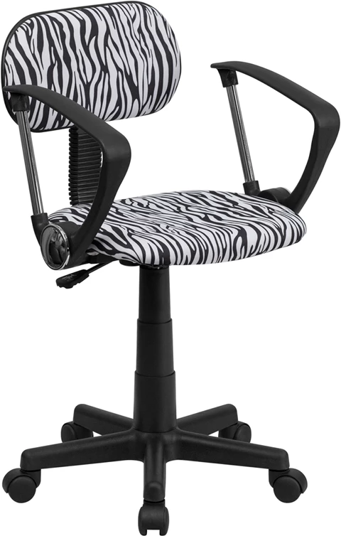 Black And White Zebra Print Swivel Task Chair With Arms - By Flash Furniture - Madison Seating 3 Black And White Zebra Print Swivel Task Chair With Arms - By Flash Furniture - Madison Seating