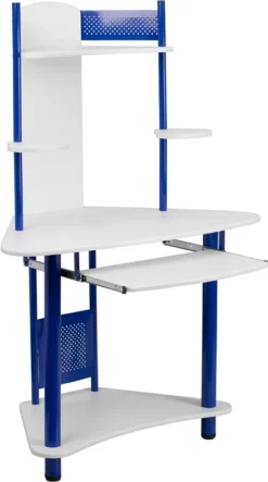 Blue Corner Computer Desk With Hutch - By Flash Furniture - Madison Seating
