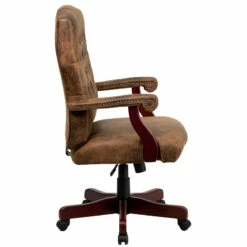 Bomber Brown Classic Executive Swivel Chair With Arms - By Flash Furniture - Madison Seating -furniture Shop Bomber Brown Classic Executive Swivel Chair with Arms by Flash Furniture 2