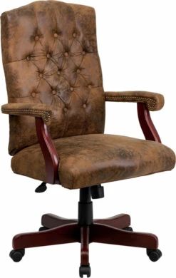 Bomber Brown Classic Executive Swivel Chair With Arms - By Flash Furniture - Madison Seating