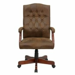 Bomber Brown Classic Executive Swivel Chair With Arms - By Flash Furniture - Madison Seating -furniture Shop Bomber Brown Classic Executive Swivel Chair with Arms by Flash Furniture 5