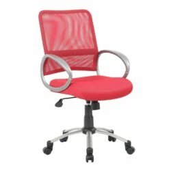 Boss Mesh Back Task Chair With Red Mesh Upholstery By Boss Office Products - Madison Seating