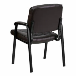 Brown Leather Executive Side Reception Chair With Black Frame Finish - By Flash Furniture - Madison Seating -furniture Shop Brown Leather Executive Side Reception Chair with Black Frame Finish by Flash Furniture 2