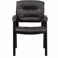 Brown Leather Executive Side Reception Chair With Black Frame Finish - By Flash Furniture - Madison Seating -furniture Shop Brown Leather Executive Side Reception Chair with Black Frame Finish by Flash Furniture 3