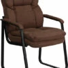 Brown Microfiber Executive Side Reception Chair With Sled Base - By Flash Furniture - Madison Seating -furniture Shop Brown Microfiber Executive Side Reception Chair with Sled Base by Flash Furniture