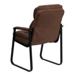 Brown Microfiber Executive Side Reception Chair With Sled Base - By Flash Furniture - Madison Seating -furniture Shop Brown Microfiber Executive Side Reception Chair with Sled Base by Flash Furniture 2