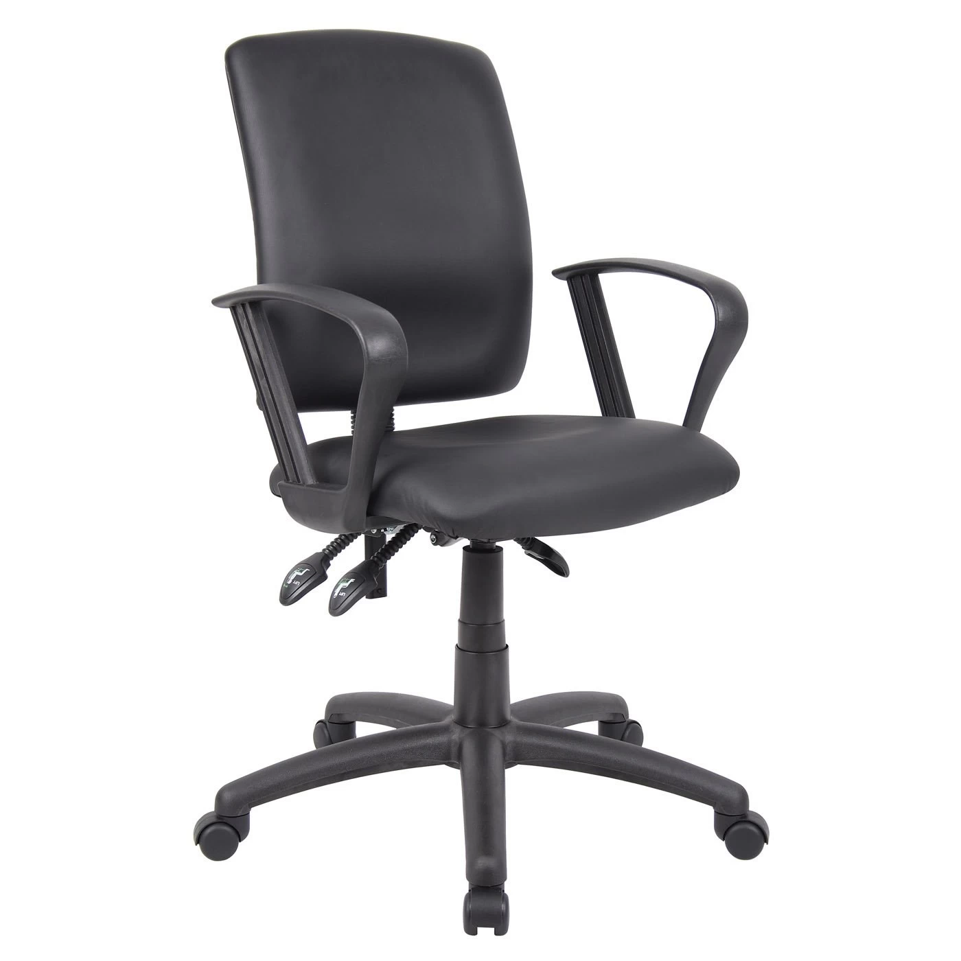 Budget Task Chair With Loop Arms With Black CaressoftPlus Upholstery By Boss Office Products - Madison Seating 3 Budget Task Chair With Loop Arms With Black CaressoftPlus Upholstery By Boss Office Products - Madison Seating