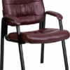 Burgundy Leather Executive Side Reception Chair With Black Frame Finish - By Flash Furniture - Madison Seating -furniture Shop Burgundy Leather Executive Side Reception Chair with Black Frame Finish by Flash Furniture