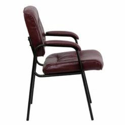 Burgundy Leather Executive Side Reception Chair With Black Frame Finish - By Flash Furniture - Madison Seating -furniture Shop Burgundy Leather Executive Side Reception Chair with Black Frame Finish by Flash Furniture 4