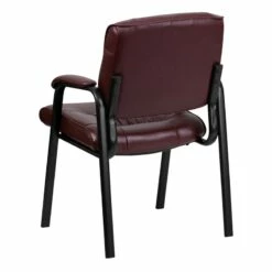 Burgundy Leather Executive Side Reception Chair With Black Frame Finish - By Flash Furniture - Madison Seating -furniture Shop Burgundy Leather Executive Side Reception Chair with Black Frame Finish by Flash Furniture 5
