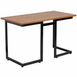 Cherry Computer Desk With Black Frame - By Flash Furniture - Madison Seating