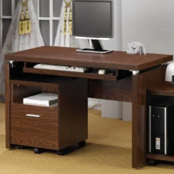 Computer Desk With Oak Finish By Coaster Fine Furniture - Madison Seating