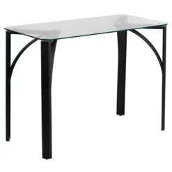 Contemporary Desk With Clear Tempered Glass Top - By Flash Furniture - Madison Seating
