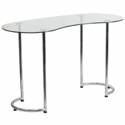 Contemporary Desk With Clear Tempered Glass - By Flash Furniture - Madison Seating