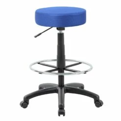 DOT Drafting Stool With Blue Mesh Upholstery By Boss Office Products - Madison Seating