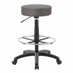 DOT Drafting Stool With Charcoal Grey Mesh Upholstery By Boss Office Products - Madison Seating