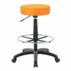 DOT Drafting Stool With Orange Mesh Upholstery By Boss Office Products - Madison Seating