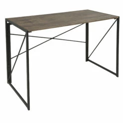 Dakota Industrial Office Desk In Black With Wood Top By LumiSource - Madison Seating