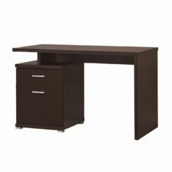 Desk With Cabinet With Cappuccino Finish By Coaster Fine Furniture - Madison Seating