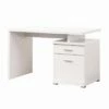Desk With Cabinet With White Finish By Coaster Fine Furniture - Madison Seating -furniture Shop Desk with Cabinet with White Finish by Coaster Fine Furniture