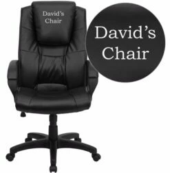 Dreamweaver Personalized Black Leather Executive Swivel Chair With Arms - By Flash Furniture - Madison Seating