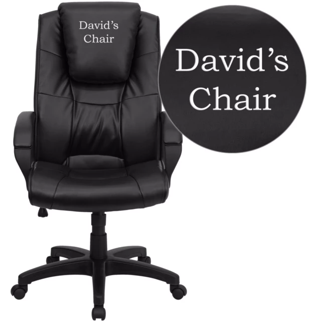 Dreamweaver Personalized Black Leather Executive Swivel Chair With Arms - By Flash Furniture - Madison Seating 3 Dreamweaver Personalized Black Leather Executive Swivel Chair With Arms - By Flash Furniture - Madison Seating