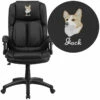 Embroidered Extreme Comfort High Back Black Leather Executive Swivel Chair With Flip-Up Arms - By Flash Furniture - Madison Seating -furniture Shop Embroidered Extreme Comfort High Back Black Leather Executive Swivel Chair with Flip Up Arms by Flash Furniture
