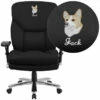 Embroidered HERCULES Series 24/7 Intensive Use Big & Tall 400 Lb. Rated Black Fabric Executive Swivel Chair With Lumbar Knob - By Flash Furniture - Madison Seating