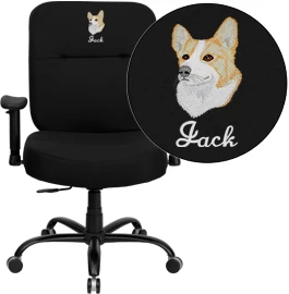 Embroidered HERCULES Series Big & Tall 400 Lb. Rated Black Fabric Executive Swivel Chair With Adjustable Arms - By Flash Furniture - Madison Seating 3 Embroidered HERCULES Series Big & Tall 400 Lb. Rated Black Fabric Executive Swivel Chair With Adjustable Arms - By Flash Furniture - Madison Seating