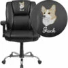 Embroidered HERCULES Series Big & Tall 400 Lb. Rated Black Leather Swivel Task Chair With Adjustable Arms - By Flash Furniture - Madison Seating -furniture Shop Embroidered HERCULES Series Big Tall 400 lb. Rated Black Leather Swivel Task Chair with Adjustable Arms by Flash Furniture 2