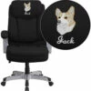 Embroidered HERCULES Series Big & Tall 500 Lb. Rated Black Fabric Executive Swivel Chair With Arms - By Flash Furniture - Madison Seating