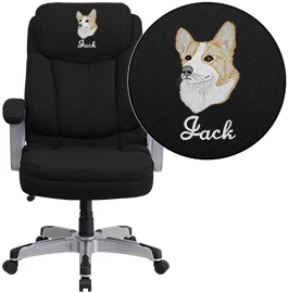 Embroidered HERCULES Series Big & Tall 500 Lb. Rated Black Fabric Executive Swivel Chair With Arms - By Flash Furniture - Madison Seating 3 Embroidered HERCULES Series Big & Tall 500 Lb. Rated Black Fabric Executive Swivel Chair With Arms - By Flash Furniture - Madison Seating