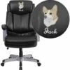 Embroidered HERCULES Series Big & Tall 500 Lb. Rated Black Leather Executive Swivel Chair With Arms - By Flash Furniture - Madison Seating