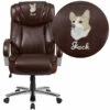 Embroidered HERCULES Series Big & Tall 500 Lb. Rated Brown Leather Executive Swivel Chair With Extra Wide Seat - By Flash Furniture - Madison Seating 1 Embroidered HERCULES Series Big & Tall 500 Lb. Rated Brown Leather Executive Swivel Chair With Extra Wide Seat - By Flash Furniture - Madison Seating -furniture Shop Embroidered HERCULES Series Big Tall 500 lb. Rated Brown Leather Executive Swivel Chair with Extra Wide Seat by Flash Furniture