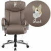 Embroidered HERCULES Series Big & Tall 500 Lb. Rated Taupe Leather Executive Swivel Chair With Extra Wide Seat - By Flash Furniture - Madison Seating -furniture Shop Embroidered HERCULES Series Big Tall 500 lb. Rated Taupe Leather Executive Swivel Chair with Extra Wide Seat by Flash Furniture