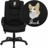 Embroidered High Back Black Fabric Executive Swivel Chair With Arms - By Flash Furniture - Madison Seating -furniture Shop Embroidered High Back Black Fabric Executive Swivel Chair with Arms by Flash Furniture 1