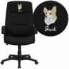 Embroidered High Back Black Fabric Executive Swivel Chair With Arms - By Flash Furniture - Madison Seating -furniture Shop Embroidered High Back Black Fabric Executive Swivel Chair with Arms by Flash Furniture