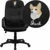 Embroidered High Back Black Glove Vinyl Executive Swivel Chair With Arms - By Flash Furniture - Madison Seating -furniture Shop Embroidered High Back Black Glove Vinyl Executive Swivel Chair with Arms by Flash Furniture