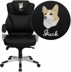 Embroidered High Back Black Leather Contemporary Executive Swivel Chair - By Flash Furniture - Madison Seating